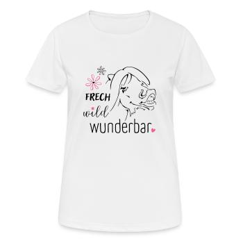 Frech, wild, wunderbar :-) - Frauen T-Shirt atmungsaktiv - Weiß - Vorne - AI Model Female 172 dark (172cm)