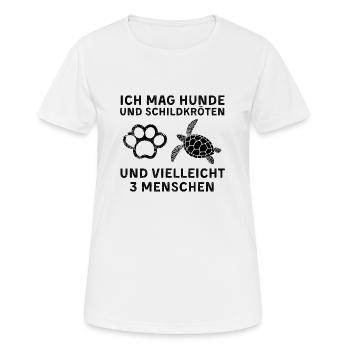 Ich mag Hunde, Schildkröten, vielleicht 3 Menschen - Frauen T-Shirt atmungsaktiv - Weiß - Vorne - AI Model Female 172 dark (172cm)