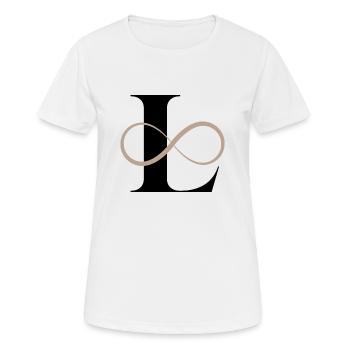 Unendlicher Buchstabe - Frauen T-Shirt atmungsaktiv - Weiß - Vorne - AI Model Female 172 dark (172cm)
