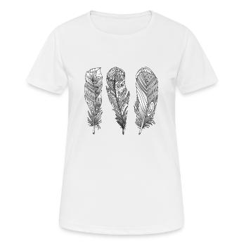 Feder - Frauen T-Shirt atmungsaktiv - Weiß - Vorne - AI Model Female 172 dark (172cm)