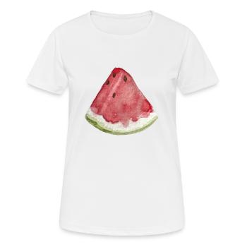 Tranche de pastèque - T-shirt respirant Femme - blanc - Devant - AI Model Female 172 dark (172cm)