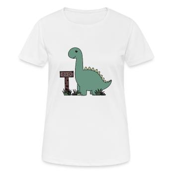 Dino Theo - Frauen T-Shirt atmungsaktiv - Weiß - Vorne - AI Model Female 172 dark (172cm)