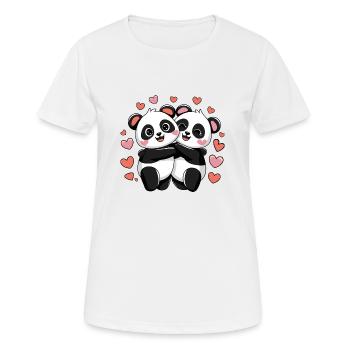 Panda Love - Women's Breathable T-Shirt - white - Front - AI Model Female 172 dark (172cm)