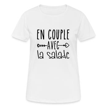 Couples with Salad, Salad Fans Gift - Women's Breathable T-Shirt - white - Front - AI Model Female 172 dark (172cm)
