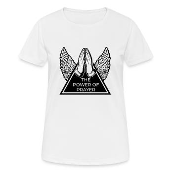 Die Kraft des Gebets - Frauen T-Shirt atmungsaktiv - Weiß - Vorne - AI Model Female 172 dark (172cm)