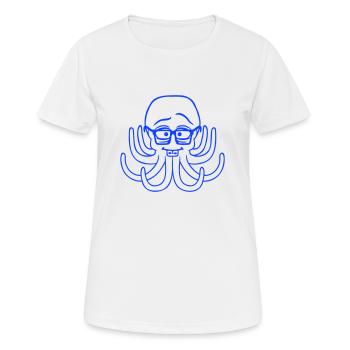 Oktopus Nerd Geek Hornbrille schlau Intelligent - Frauen T-Shirt atmungsaktiv - Weiß - Vorne - AI Model Female 172 dark (172cm)