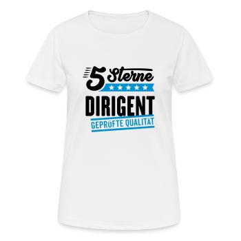 5Sterne Dirigent - Frauen T-Shirt atmungsaktiv - Weiß - Vorne - AI Model Female 172 dark (172cm)