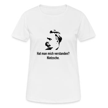 Nietzsche: Hat man mich verstanden? - Frauen T-Shirt atmungsaktiv - Weiß - Vorne - AI Model Female 172 dark (172cm)