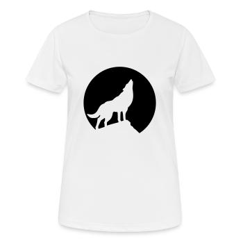 Loup au clair de lune - T-shirt respirant Femme - blanc - Devant - AI Model Female 172 dark (172cm)