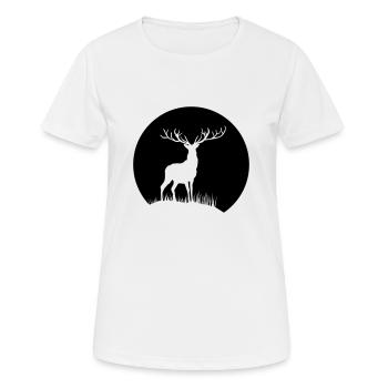 Cerf au clair de lune - T-shirt respirant Femme - blanc - Devant - AI Model Female 172 dark (172cm)