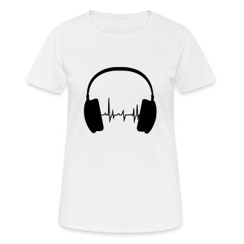 Headphone and Beat - Frauen T-Shirt atmungsaktiv - Weiß - Vorne - AI Model Female 172 dark (172cm)
