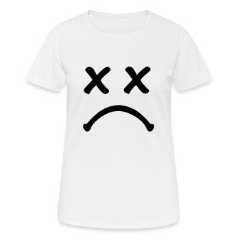 Smiley traurig - Frauen T-Shirt atmungsaktiv - Weiß - Vorne - AI Model Female 172 dark (172cm)