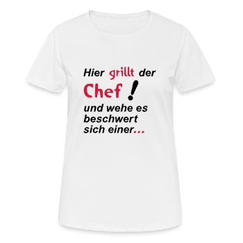 Voici griller le chef - T-shirt respirant Femme - blanc - Devant - AI Model Female 172 dark (172cm)