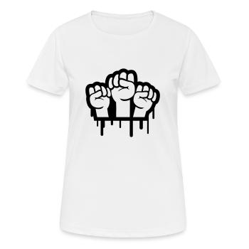Revolution Graffiti - Frauen T-Shirt atmungsaktiv - Weiß - Vorne - AI Model Female 172 dark (172cm)