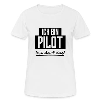 ich bin pilot - Frauen T-Shirt atmungsaktiv - Weiß - Vorne - AI Model Female 172 dark (172cm)