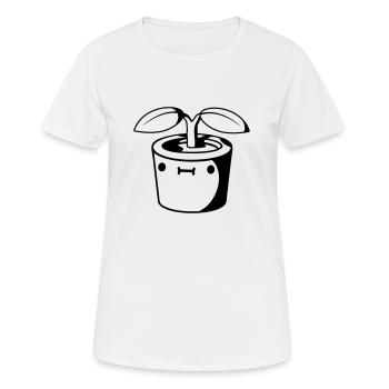 Kleiner suesser Blumentopf - Frauen T-Shirt atmungsaktiv - Weiß - Vorne - AI Model Female 172 dark (172cm)