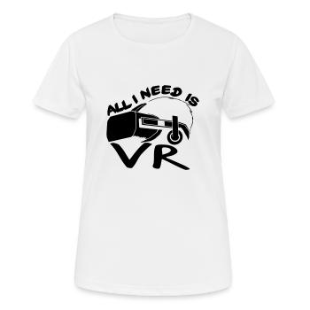 VR Virtual Reality Saying - Women's Breathable T-Shirt - white - Front - AI Model Female 172 dark (172cm)