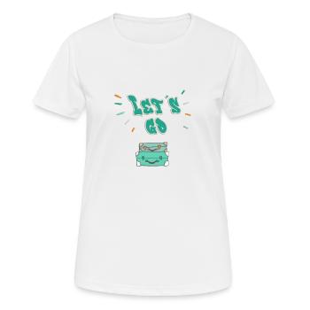 Lets go ! Reisen Koffer personalisierbar - Frauen T-Shirt atmungsaktiv - Weiß - Vorne - AI Model Female 172 dark (172cm)