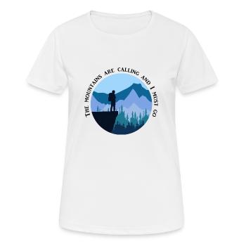 Les montagnes appellent - T-shirt respirant Femme - blanc - Devant - AI Model Female 172 dark (172cm)