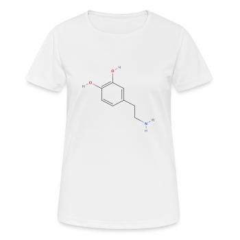 Molécule de dopamine - Formule structurelle colorée - T-shirt respirant Femme - blanc - Devant - AI Model Female 172 dark (172cm)
