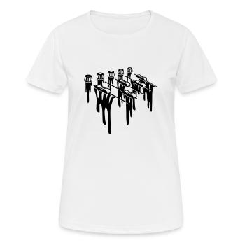 Tropfen Tonregler Mischpult - Frauen T-Shirt atmungsaktiv - Weiß - Vorne - AI Model Female 172 dark (172cm)