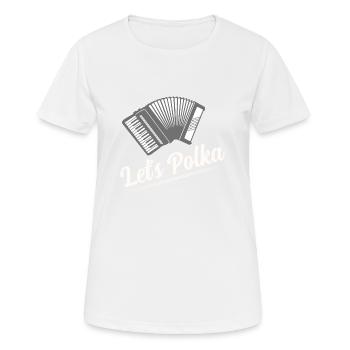Accordon Let’s Polka Pride - T-shirt respirant Femme - blanc - Devant - AI Model Female 172 dark (172cm)