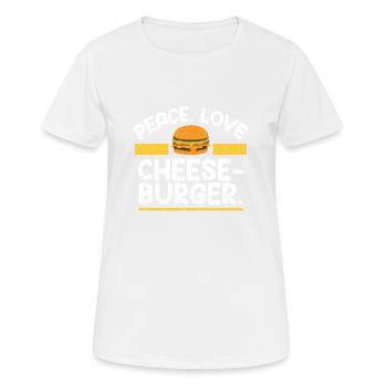 cheeseburger d’amour de la paix - T-shirt respirant Femme - blanc - Devant - AI Model Female 172 dark (172cm)