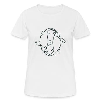 koi FISH ying and yang - Women's Breathable T-Shirt - white - Front - AI Model Female 172 dark (172cm)