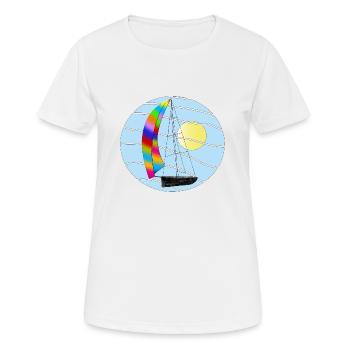 Sur le chemin de la distance. - T-shirt respirant Femme - blanc - Devant - AI Model Female 172 dark (172cm)