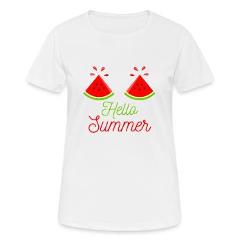 Hello Summer Watermelon - Frauen T-Shirt atmungsaktiv - Weiß - Vorne - AI Model Female 172 dark (172cm)