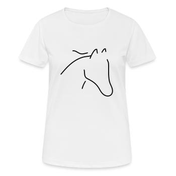 Cheval minimal - T-shirt respirant Femme - blanc - Devant - AI Model Female 172 dark (172cm)