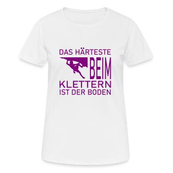 climbing - Frauen T-Shirt atmungsaktiv - Weiß - Vorne - AI Model Female 172 dark (172cm)