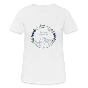 j attends ta demande - T-shirt respirant Femme - blanc - Devant - AI Model Female 172 dark (172cm)