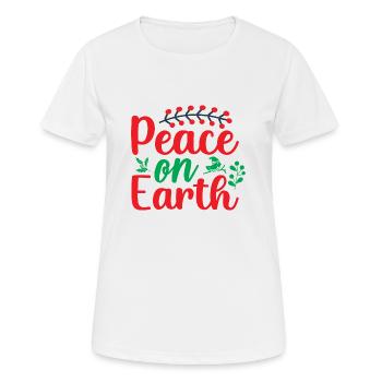 Frieden auf Erden - Weihnachtshumor - Frauen T-Shirt atmungsaktiv - Weiß - Vorne - AI Model Female 172 dark (172cm)