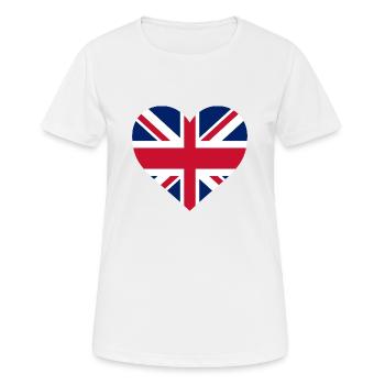 Großbritannien Herz - Frauen T-Shirt atmungsaktiv - Weiß - Vorne - AI Model Female 172 dark (172cm)