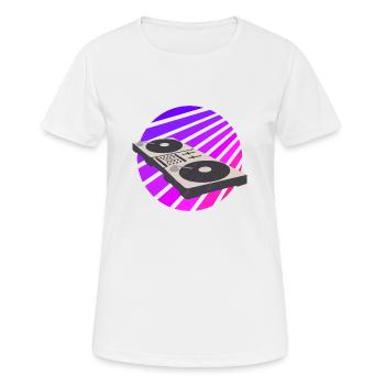 DJ Mischpult SunSet Mixer - T-shirt respirant Femme - blanc - Devant - AI Model Female 172 dark (172cm)