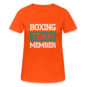 Équipe de boxe - T-shirt respirant Femme - orange néon - Devant - AI Model Female 172 dark (172cm)