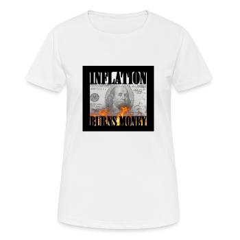 Tshirt design d’argent gonflé - T-shirt respirant Femme - blanc - Devant - AI Model Female 172 dark (172cm)