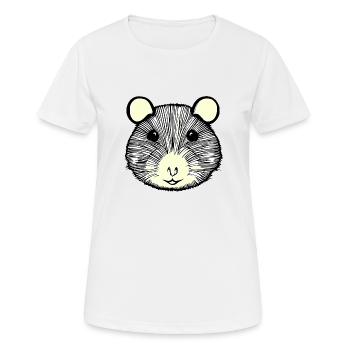 Hamster mignon animal rongeur animaux drôle animal 6 - T-shirt respirant Femme - blanc - Devant - AI Model Female 172 dark (172cm)