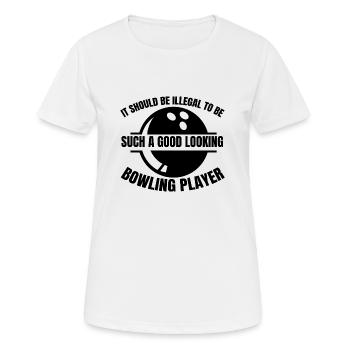 Bowling Gift Bowling ball Cone bowling bowling - Women's Breathable T-Shirt - white - Front - AI Model Female 172 dark (172cm)
