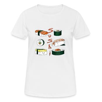 Sushi - Frauen T-Shirt atmungsaktiv - Weiß - Vorne - AI Model Female 172 dark (172cm)