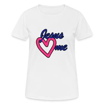 Jesus loves me Jesus loves me - Women's Breathable T-Shirt - white - Front - AI Model Female 172 dark (172cm)