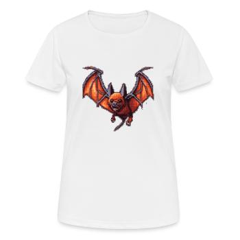 Flughund in Vintage 16 Bit Grafik alter Zeiten - Frauen T-Shirt atmungsaktiv - Weiß - Vorne - AI Model Female 172 dark (172cm)