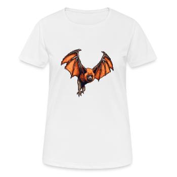 Pixeliger Flughund in retro 8 Bit Grafik - Frauen T-Shirt atmungsaktiv - Weiß - Vorne - AI Model Female 172 dark (172cm)