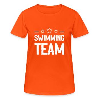 Équipe de natation - T-shirt respirant Femme - orange néon - Devant - AI Model Female 172 dark (172cm)