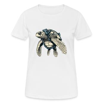 Les tortues se trouvent également dans la mer en tant qu’animaux sauvages - T-shirt respirant Femme - blanc - Devant - AI Model Female 172 dark (172cm)