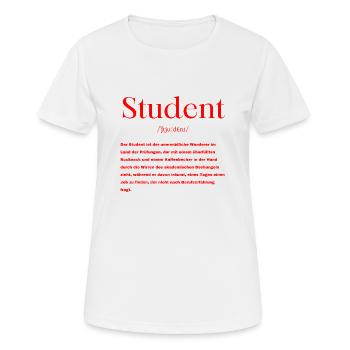 Student Definition - Frauen T-Shirt atmungsaktiv - Weiß - Vorne - AI Model Female 172 dark (172cm)