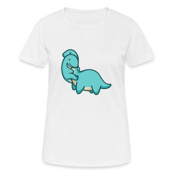 hugadino Dino Umarmung, süßer Dinosaurier - Frauen T-Shirt atmungsaktiv - Weiß - Vorne - AI Model Female 172 dark (172cm)