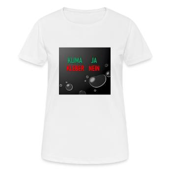Klima Ja Kleber Nein - Frauen T-Shirt atmungsaktiv - Weiß - Vorne - AI Model Female 172 dark (172cm)