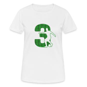 Fußball soccer sport Fußballer Fußballplatz NR.3 - Frauen T-Shirt atmungsaktiv - Weiß - Vorne - AI Model Female 172 dark (172cm)